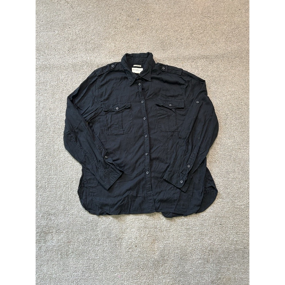 Denim & Supply Ralph Lauren XL Black Gauze 100% Cotton Button Down Shirt Beach